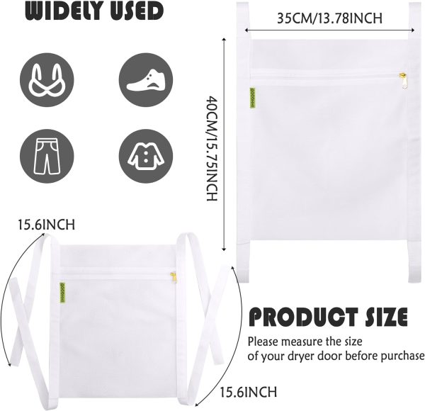 Sneaker Wash & Dry Net Bag for Dryer, 15.7x13.8 Inch Large HoneyComber Mesh Bags with Zipper and Strap for Shoes, Clothing, Laundry Reused Bag Tool (2 Pcs White) - Image 2